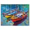 Designart - Three Fishing Boat Oil Painting - Sea & Shore Painting Print on Wrapped Canvas